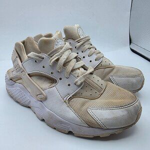Nike Huarache Run Kids Size 5.5 Triple White Sneaker Shoes Walking Casual